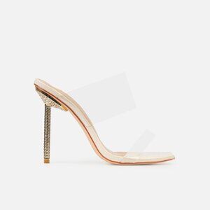 Simmi DEJA STONE CLEAR STRAPPY DIAMANTE HEELS